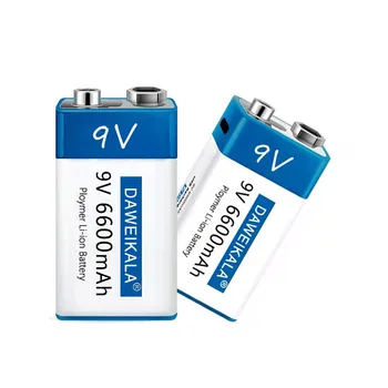 100% Новый литий-ионный аккумулятор 9V USB 9V 6600mAh подходит для камеры и других серий электронных продуктов + линия USB