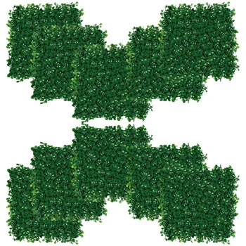 10шт Стена из искусственной травы Реалистичные Искусственные листья Стеновая панель Самшит Фон из искусственной травы Стена с защитой от ультрафиолета Стена из зеленых растений