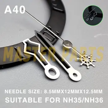 12,5 мм Серебряная отделка, стрелки часов в виде черной снежинки для Miyota NH35/36 4R/7S/NH38