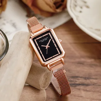2023 Новые модные Женские роскошные часы С сетчатой магнитной пряжкой, прямоугольные кварцевые часы для женщин, часы-браслет Relogio Feminino Hot