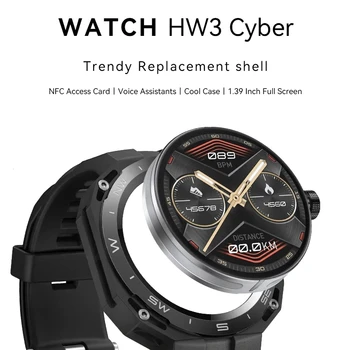 2023 Новые смарт-часы HW3 Cyber, модные спортивные часы, сменный чехол, Bluetooth-вызов, NFC, мониторинг сердечного ритма, умные часы