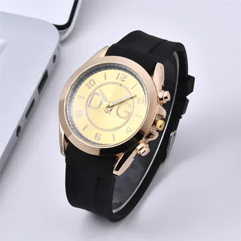 2023 Простые черно-белые кварцевые часы, женские наручные часы с силиконовым ремешком, минималистичный дизайн, большой циферблат, женские модные креативные часы