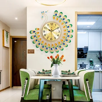 35 см 38 см, Горячая распродажа, Простой Павлин, креативные настенные часы для гостиной, домашние Декоративные часы, висящие на стене