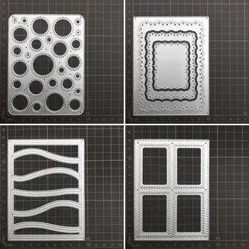 5 видов карточек в прямоугольной рамке, штампов для резки металла, трафаретов для скрапбукинга 