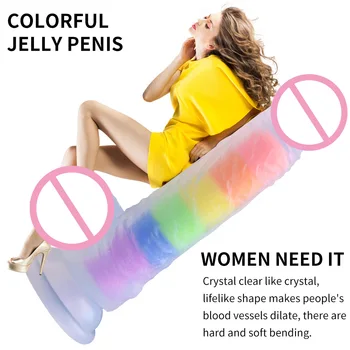 YEAIN Crystal color прозрачный пенис женский мягкий мясной мастурбатор Фаллоимитатор имитация секс-игрушки для взрослых