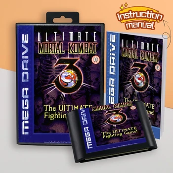 для Ultimate Mortal Kombat 3 игровая карта EUR cover 16bit MD с розничной коробкой с руководством пользователя (1 комплект) для консолей Sega Genesis Megadrive