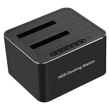 Док-станция с двумя отсеками USB 3.0 Для I/II/III Док-станция с двумя отсеками Док-станция для 2,5- или 3,5-дюймового жесткого диска SSD с функцией Cloner
