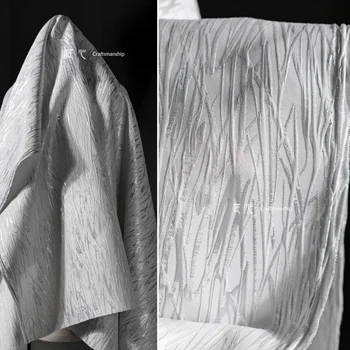 Жаккардовая ткань Нитки Серебристая Шелковая Текстура Креативная сумка 