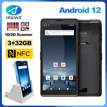 КПК с большим экраном Android 12 Honeywell 2D QR Сканер Считыватель NFC Сборщик данных 5,5-дюймовый Зарядный терминал Поддержка Склад Медицинский