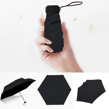 Легкий складной зонт, карман для зонтов, 5-кратный зонт, Переносной дорожный зонт, солнцезащитный козырек, женский мини-зонтик, плоский