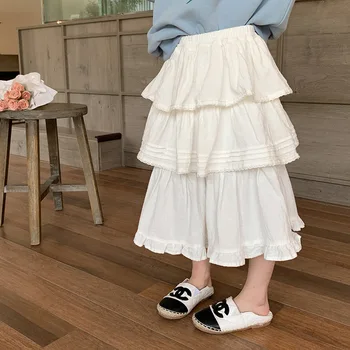 Модные кружевные юбки жаккардового переплетения в стиле пэчворк для девочек, детские хлопковые модные длинные юбки