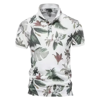 Мужская новая уличная быстросохнущая дышащая спортивная рубашка для гольфа, повседневная облегающая рубашка поло с принтом, футболка с короткими рукавами, топ