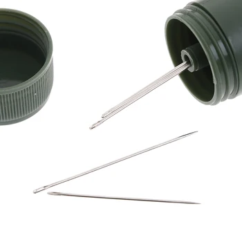 Набор для шитья с мини-иглами, 1шт, Армейский зеленый Портативный швейный набор, набор для шитья, футляр для цилиндра, переносной дорожный с нитками
