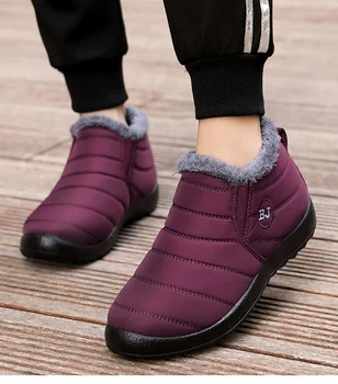 Новые женские ботинки Водонепроницаемая зимняя обувь для женщин, ботильоны без застежки, сохраняющие тепло, зимние ботинки с бесплатной доставкой