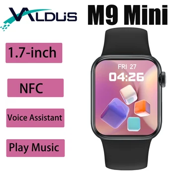 Новые оригинальные мини-смарт-часы M9 для мужчин Серии 9, 1,7-дюймовый Голосовой ассистент, Bluetooth-вызов, NFC, пульсометр, спортивные, фитнес-умные часы