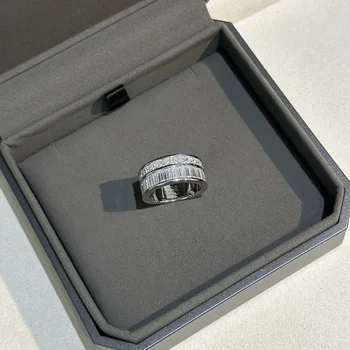 Оригинальное женское кольцо s925 2023 года выпуска, изысканная форма с двухрядным бриллиантом, выбор рождественских подарков от Messica.