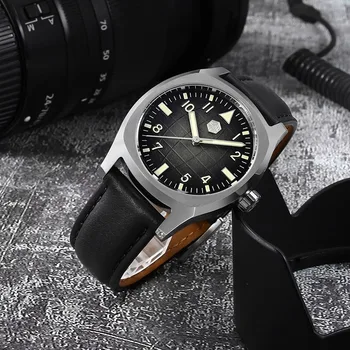 Оригинальные мужские спортивные часы San Martin 38 мм Роскошный сапфир PT5000 / SW200 Автоматические механические наручные часы с сетчатым циферблатом 10Bar
