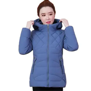 Осенне-зимнее короткое пальто с хлопковой подкладкой Женское 2023, Новая мода, утепленная куртка с капюшоном, чистый цвет, сохраняющая тепло Верхняя одежда Женская