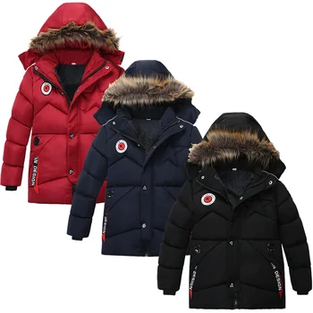 Пальто для мальчиков, куртка, хлопковая верхняя одежда, ветрозащита 2023, Утепленная Бархатная зимняя теплая высококачественная детская одежда