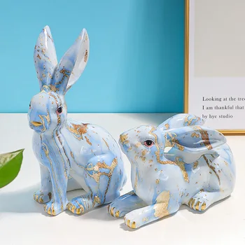 Пасхальный Кролик из смолы, домашние украшения, Пасхальные Подарки, Крыльцо для гостиной