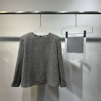 Пуловер с круглым вырезом, дизайнерский дизайн, белый, простой, легкий, роскошная мода 2023, осень, новинка, хит продаж