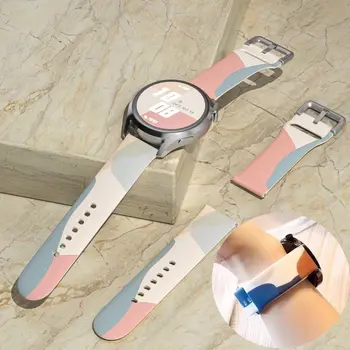 ремешок 20мм 22мм для Samsung Galaxy Watch 6/5 pro/4/3/ Силиконовый браслет Active 2/Gear s3 Morandi correa для Huawei GT 2 2e 3 pro