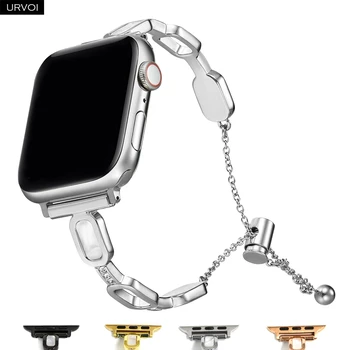 Ремешок URVOI для Apple Watch Серии 8 7 6 SE54321 металлическая цепочка для браслета iWatch овальный мраморный браслет современная девушка со стразами