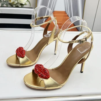 Роскошные женские босоножки на высоком каблуке с бриллиантами, Новые летние босоножки для вечеринки, банкетный наряд, Модная женская обувь 2023