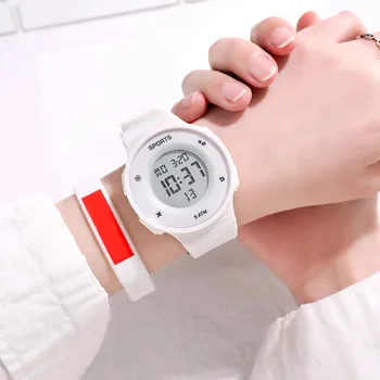 Роскошные мужские цифровые светодиодные часы с датой Спортивные мужские уличные электронные часы Смарт-часы для мужчин и женщин с круглым ремешком Часы-браслет