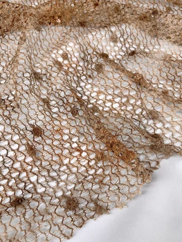 Тонкие полые частицы, Бархатная рыболовная сеть, Градиентные блестки, Прозрачные модные ткани, ретро-нишевые дизайнерские ткани 