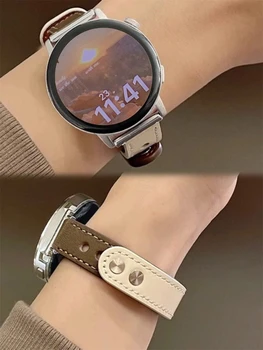 Тонкий Кожаный Ремешок Для Samsung Galaxy Watch 4/6 classic 46 42 мм 44 мм 40 мм Браслет Для Смарт-часов Correa Для Galaxy Watch 5/4 ремешок