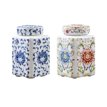 Фарфоровый кувшин для храма, декоративная керамическая ваза для цветов, Элегантная керамическая банка для имбиря для домашнего стола, центральное украшение офисного стола.