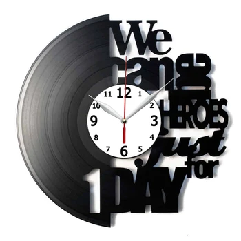 Часы с виниловой пластинкой We Are HEROES, Настенные часы для гостиной, модные Креативные Кварцевые часы для спальни, Бесшумные часы