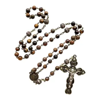 Четки Крест Ожерелье Сплав Религиозные Ювелирные Изделия Женщины Четки Медитация Иисус Крест Ожерелье для Молитвы Христианские Мужчины Женщины